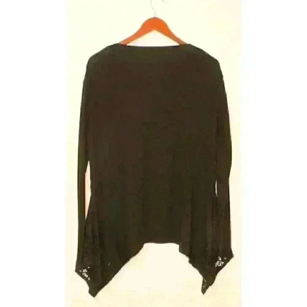 NWT Roper Black Lace Knit Lagenlook Long Sleeve Lightweight Women's Size Small - Picture 3 of 10
